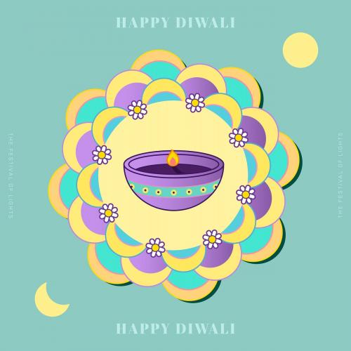 Happy Deepavali, the festival of lights background vector - 1180550