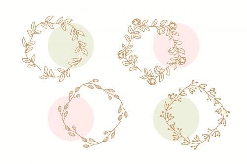 Floral doodle wreath collection vector - 1189528