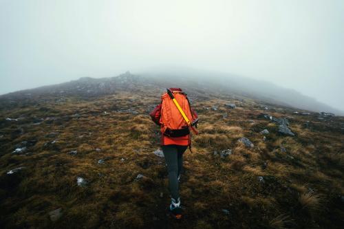 Hiker at Buachaille Etive Beag in Scotland - 2097751