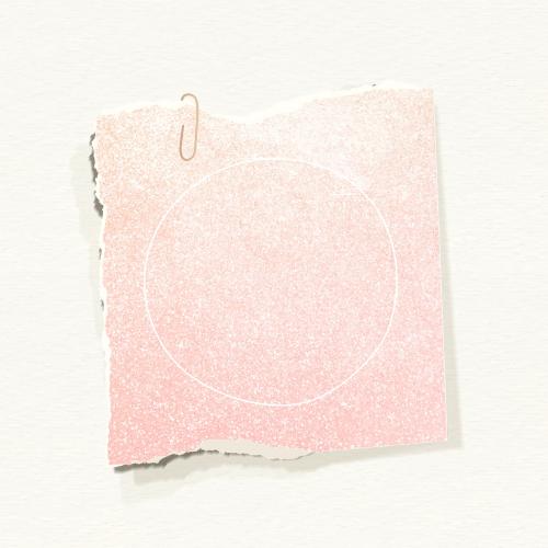 Glittery pink note paper template vector - 1199774