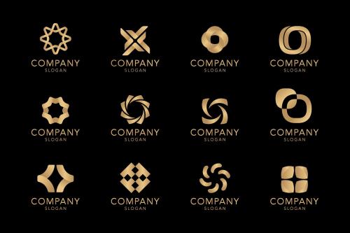 Golden company logo collection vector - 1199829