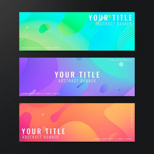 Colorful abstract banner vectors collection - 1199921