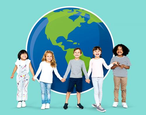 Diverse kids spreading environmental awareness - 504079
