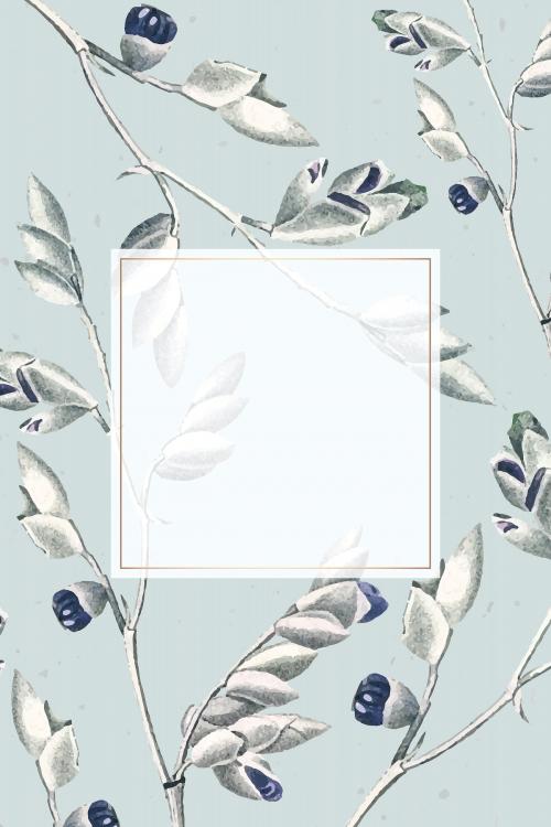 Leafy square frame design vector - 1200171