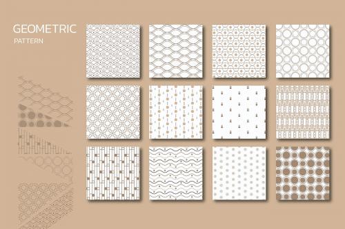 Seamless geometric pattern vector set - 1200376