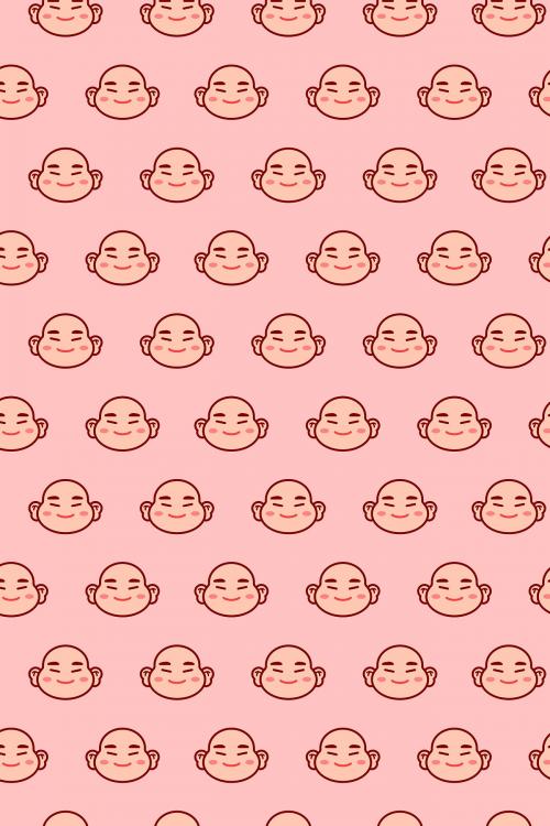 Chinese laughing Buddha wallpaper vector - 1200765