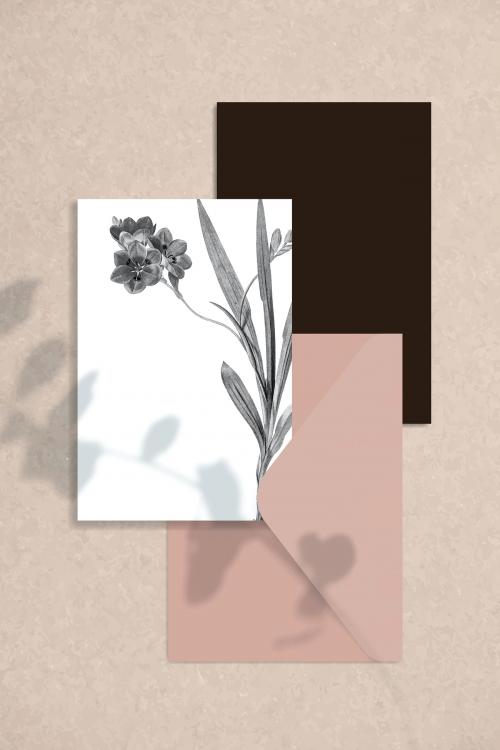 Blank floral card design vector - 1201105