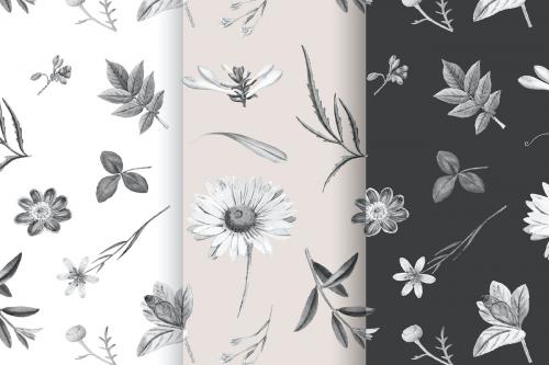 Blooming flowers pattern vector collection - 1201118