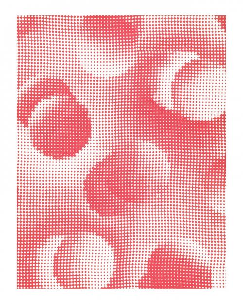 Red pattern wall art print and poster design remix from original artwork. - 2267423