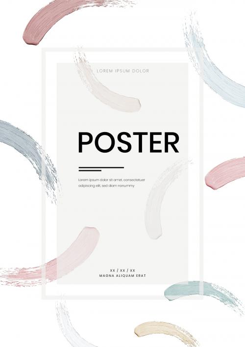 Paint brushstroke pattern poster template vector - 1201746