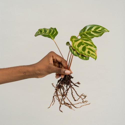 Hand holding a peacock plant - 2273077