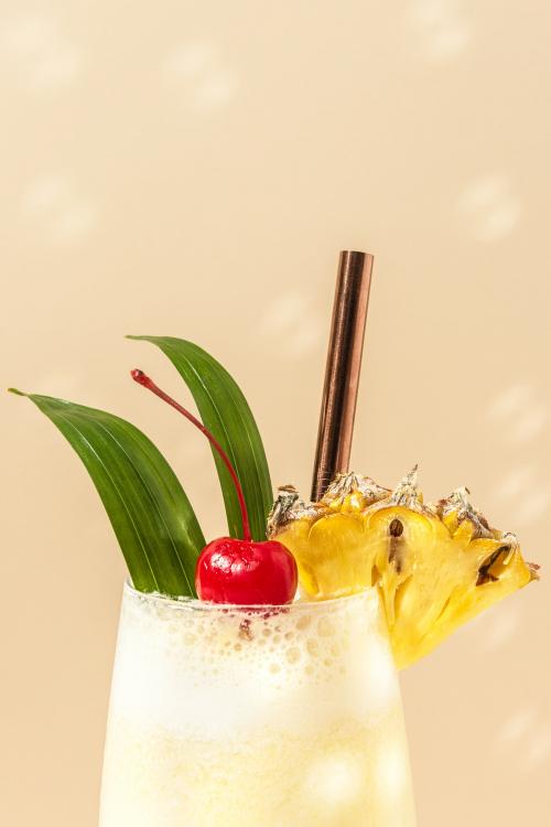 Pina Colada with pineapple and cherry on top - 2274808