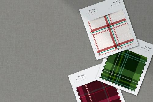 Plaid seamless pattern fabric sample swatch design element vector set - 1206380