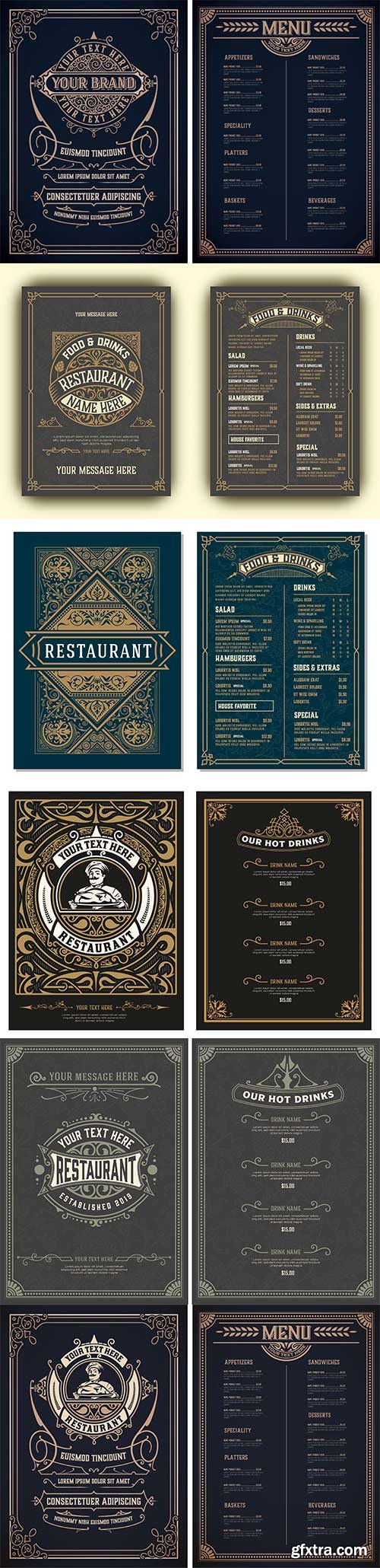 Vintage template for restaurant menu design with Chef 