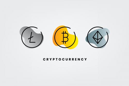 Cryptocurrency exchange design elements vector set - 1206548