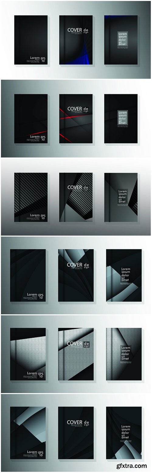 Vector collection of book cover backgrounds