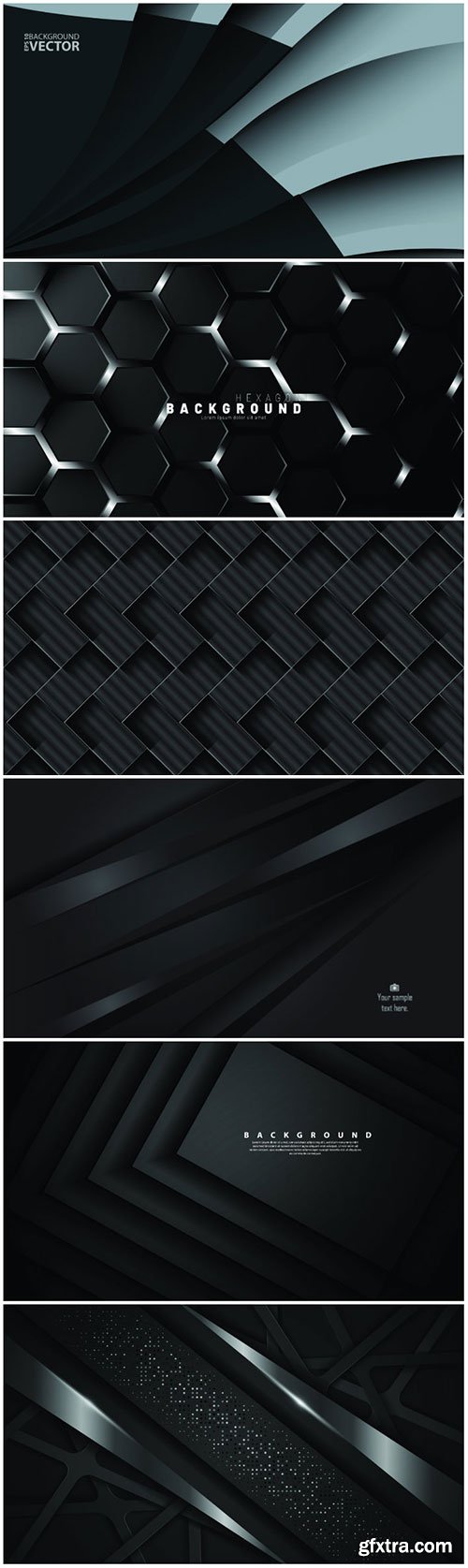 Abstract vector background with dark gray metal