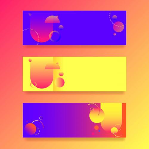 Colorful gradient banner vector set - 1208291