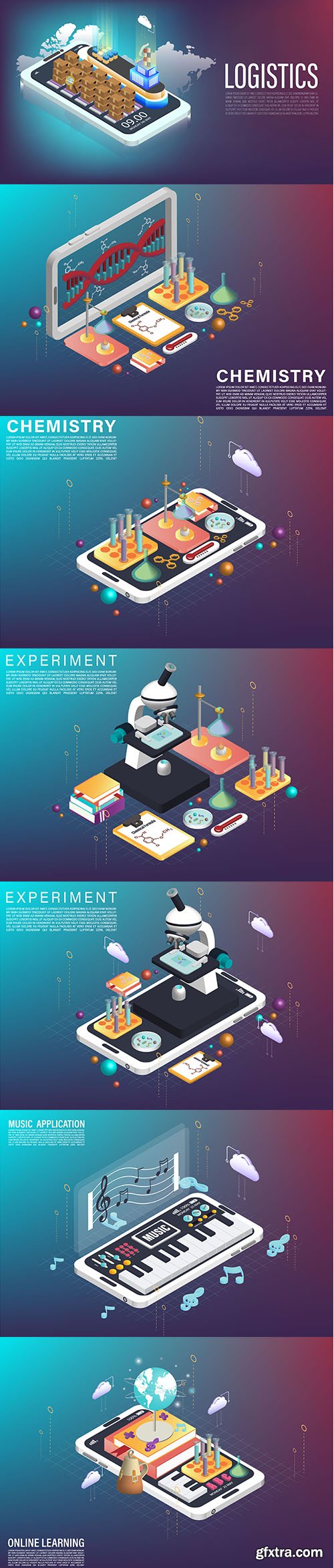 Vector Isometric Tecnology Illustrations