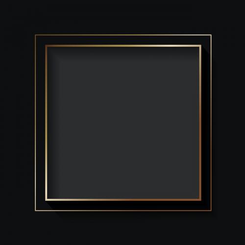 Blank square black abstract frame vector - 1209542