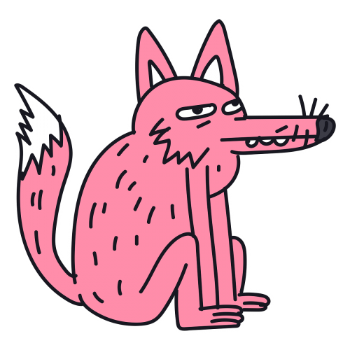 Hand drawn pinky wolf sticker transparent png - 2033658