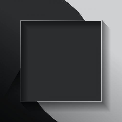 Blank square black abstract frame vector - 1209575