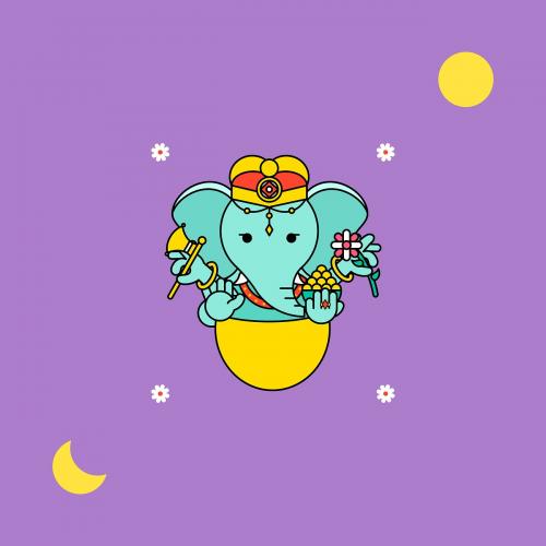 Ganesha Diwali festival background vector - 1180547