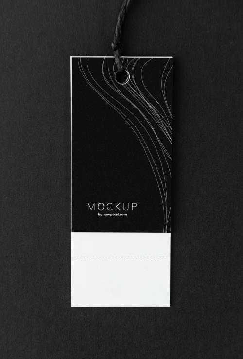 Black price tag design mockup - 502968