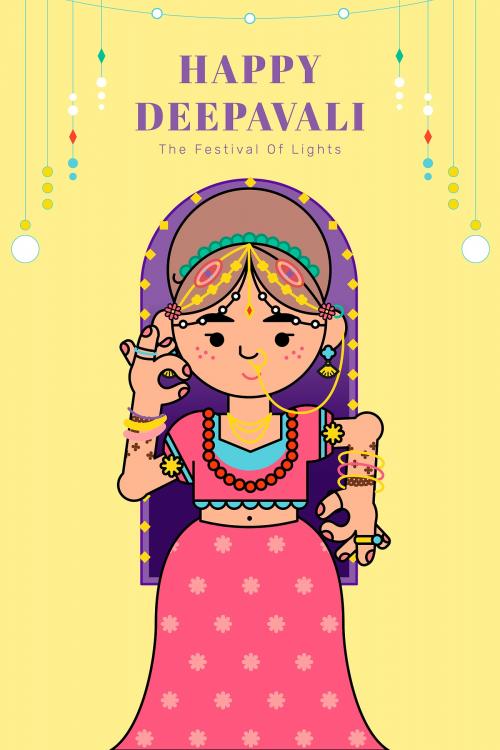 The goddess Lakshmi Diwali festival background vector - 1180548