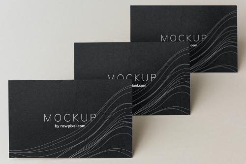 Set of black business card design mockup - 503009