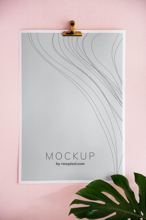 Wave texture paper board design mockup - 503012