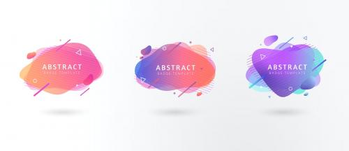 Colorful abstract oval badge vectors collection - 1199906