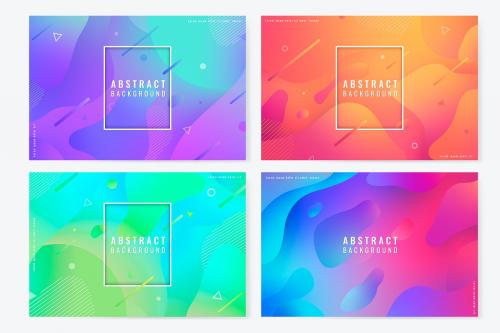 Colorful abstract seamless patterned background vector set - 1199918