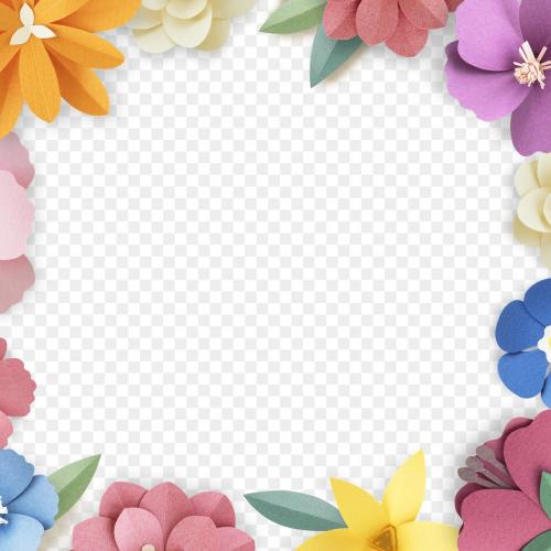 Colorful and tropical floral frame transparet png - 2105402