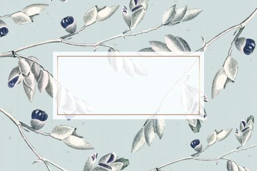 Leafy rectangle frame design vector - 1200071