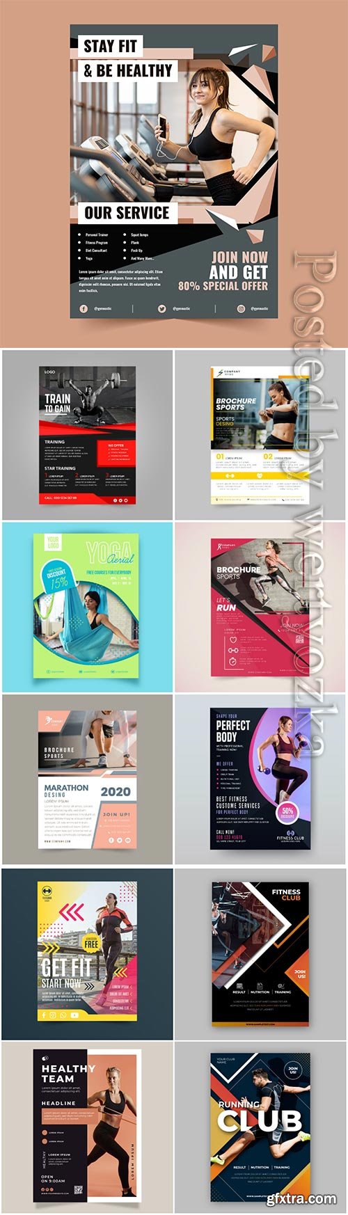 Sport flyer vector collection illustration