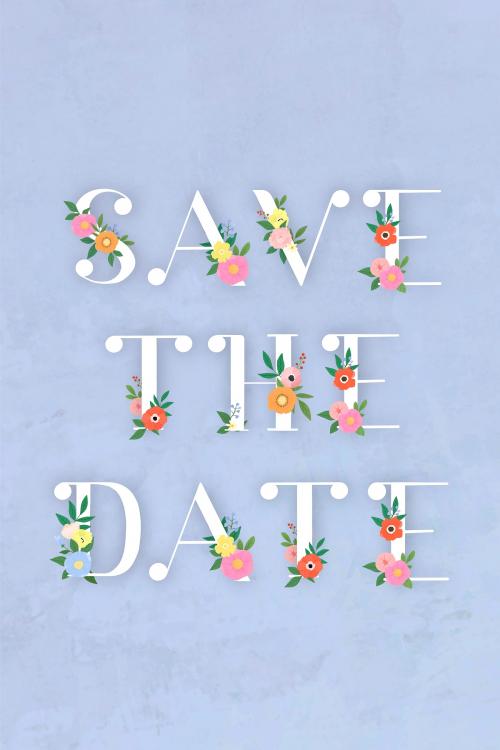 Floral elegant save the date vector - 1200805