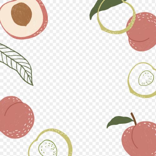 Hand drawn peach frame transparent png - 2222957