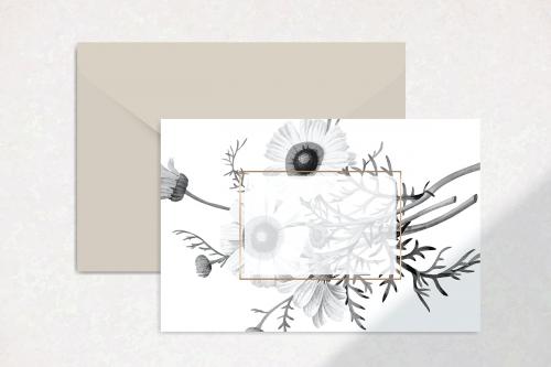 Blank floral card design vector - 1201126