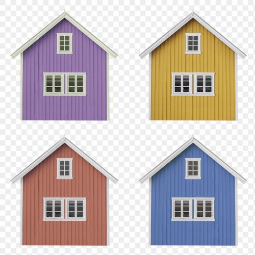 Nordic cabin design element set transparent png - 2255853