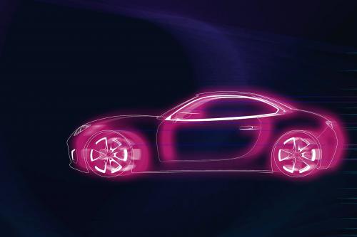 Pink neon sports car design vector - 1202402