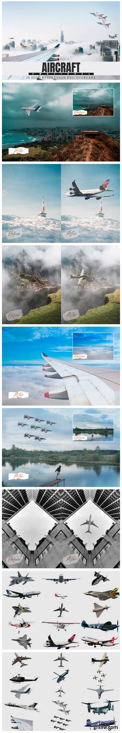 30 Aircraft Photoshop Overlays 4314661