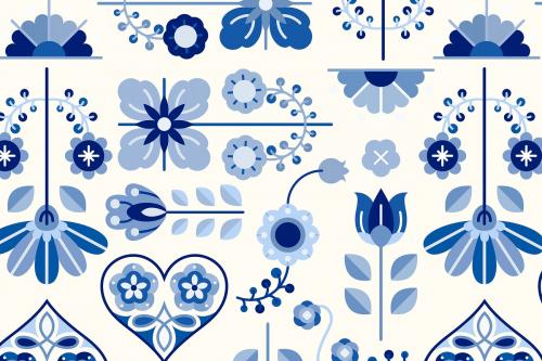 Folk art design element patterned background vector - 1205145