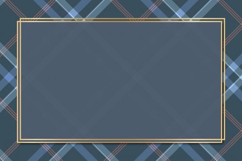 Navy blue tartan patterned frame vector template - 1206359