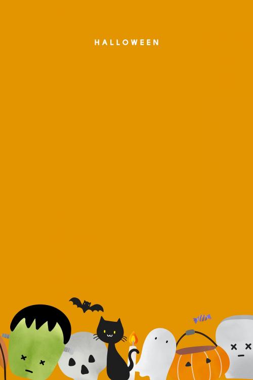 Cute Halloween background vector template - 1206389