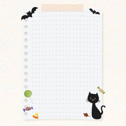 Cute Halloween notepaper vector template - 1206433