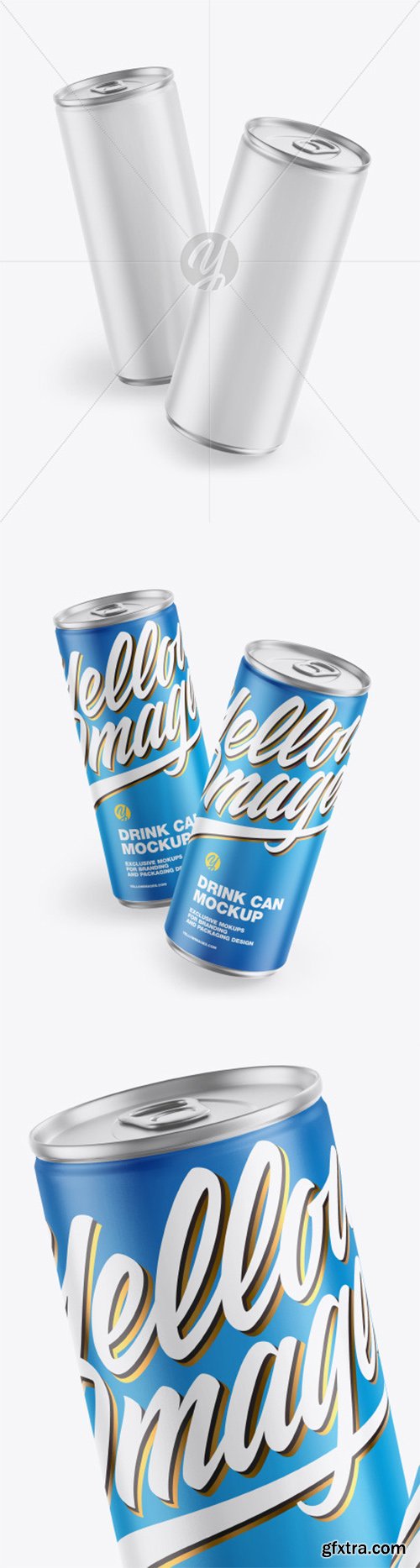 Two Metallic Cans w/ Matte Finish Mockup 61418