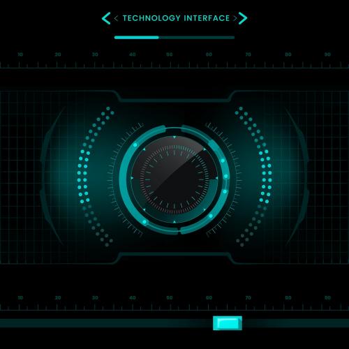 Technology interface template design elements vector - 1207000