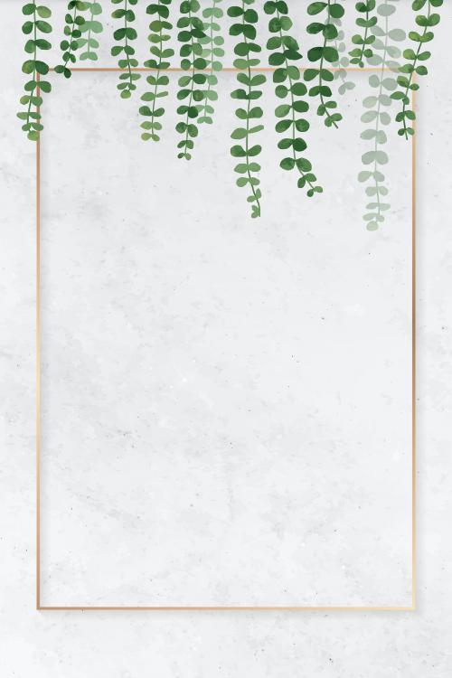 Blank rectangle leafy frame vector - 1208565