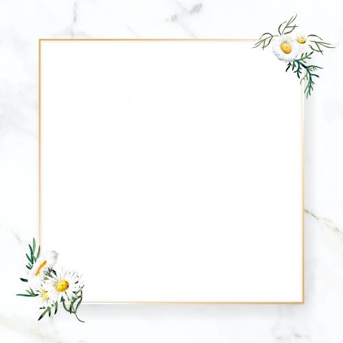 Blank floral square frame vector - 1208782